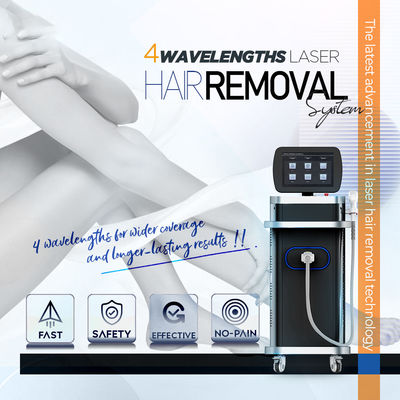1.6kw ثلج بلاتينيوم تيتانيوم الديود إزالة الشعر ليزر 4 طول الموجة 755 808 940 1064nm